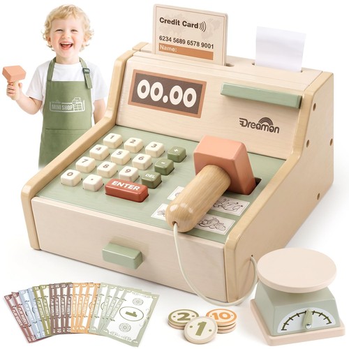 Wooden cash register kids - cash,